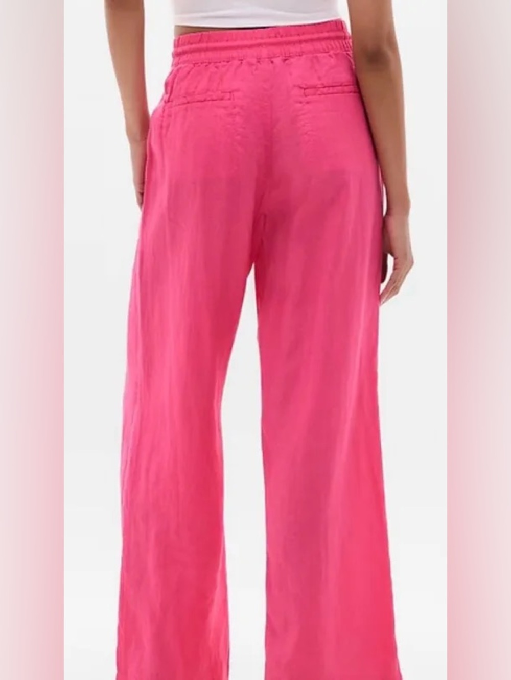 Athleta Retreat Wide Leg Linen Pant XS Pink - Picture 2 of 9
